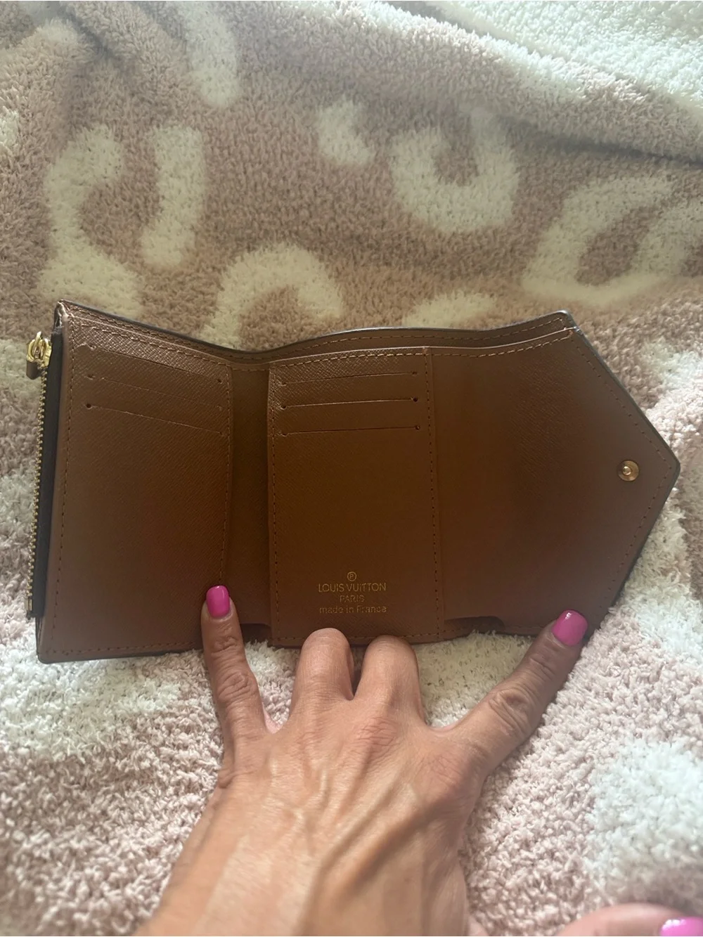Louis Vuitton Monogram Canvas Envelope Wallet in Brown and Gold